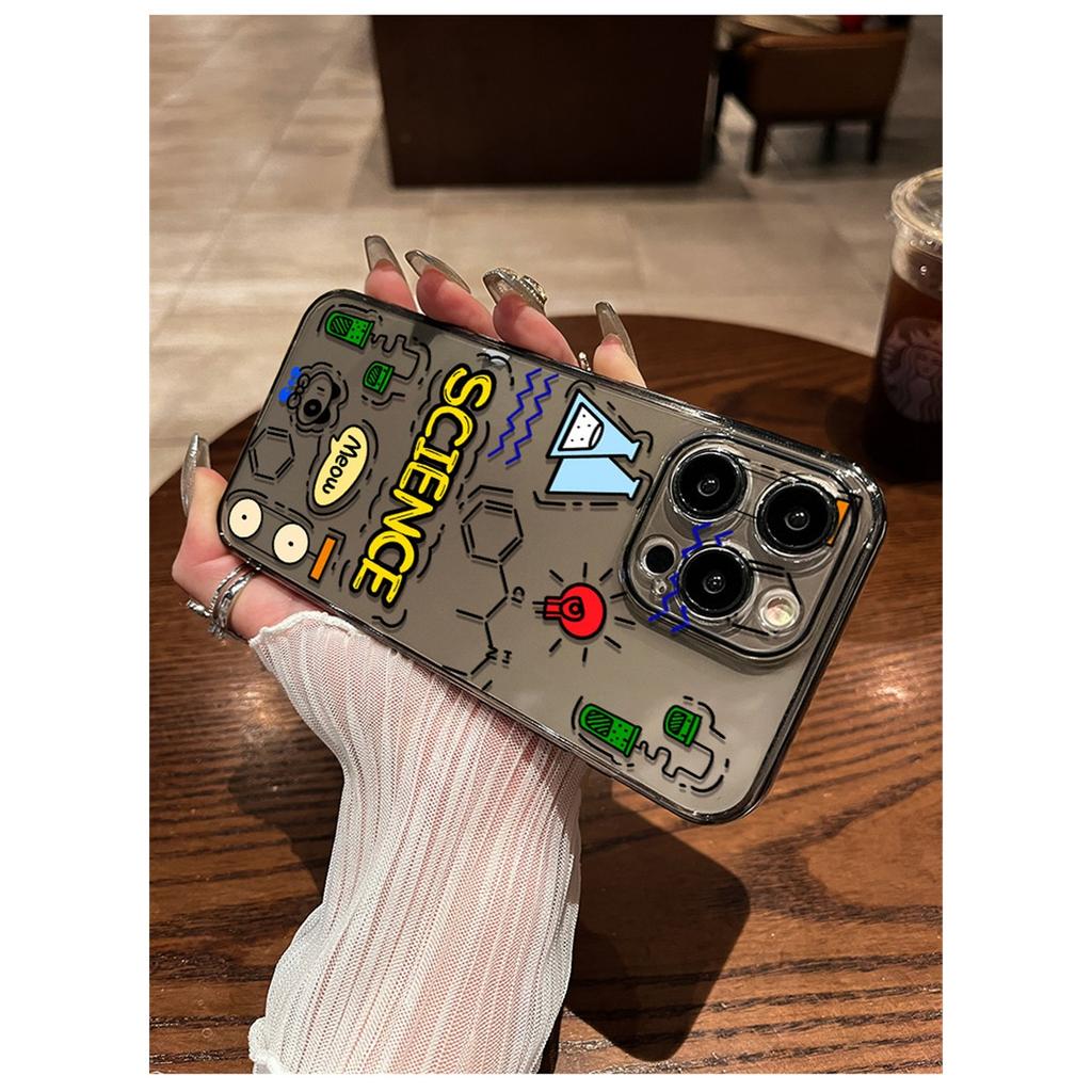 Cute Graffiti Doodle TPU Phone Case For IPhone 15 14 13 12 11 Pro Max X XR XS 8 7 Plus, Clear Shockproof Protective Cover