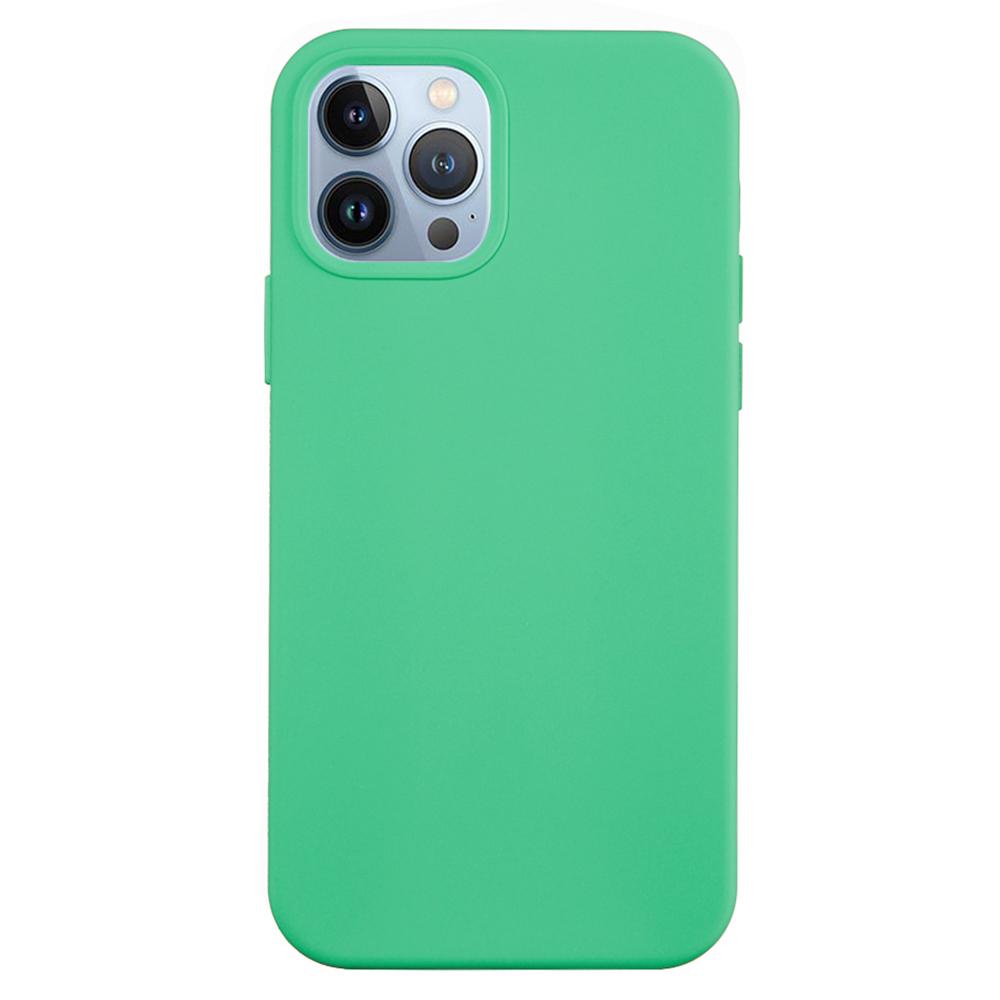 

For iPhone 15 Pro Liquid Silicone Phone Case Soft Lining Anti-scratch Back Cover Green