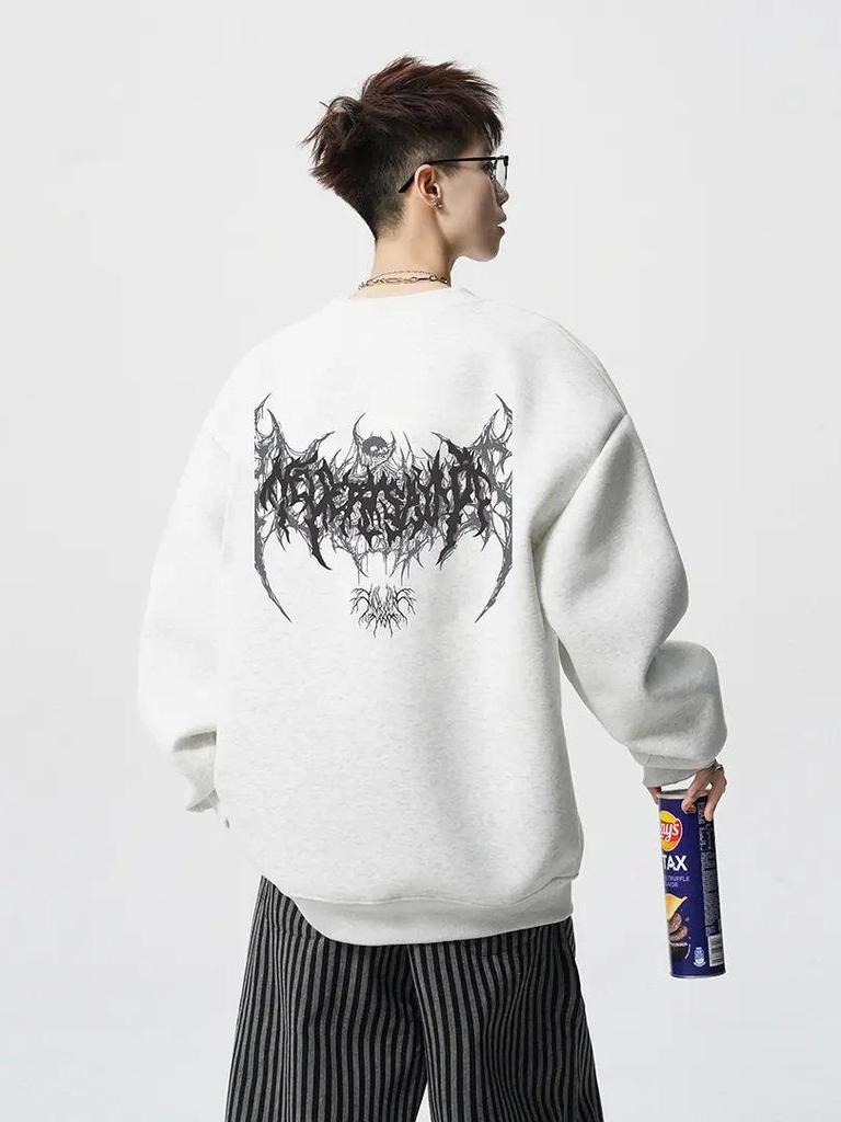 Men's American Heavyweight Crewneck Hoodie 2025: Trendy, Loose-Fit Casual Long Sleeve for Autumn/Winter