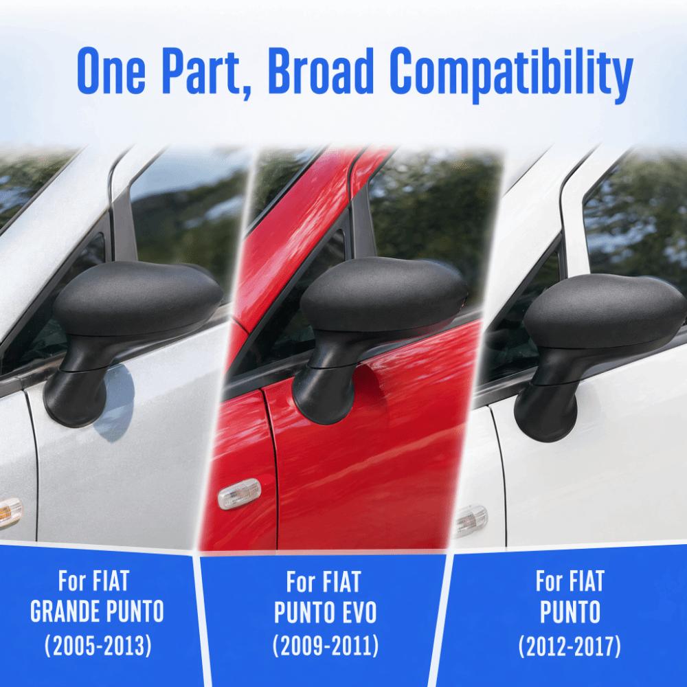2PCS Rearview Mirror Base Shell for FIAT GRANDE PUNTO 2005‑2008/FIAT PUNTO 2012‑2017