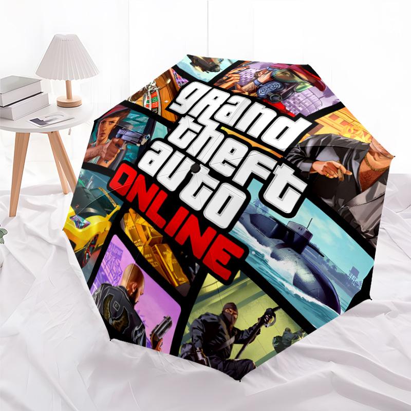 1pc GTA Umbrella, Sun Protection, And UV Shielding. It Has Eight Sturdy Ribs for Outdoor Use And Perfect As a Holiday Gift