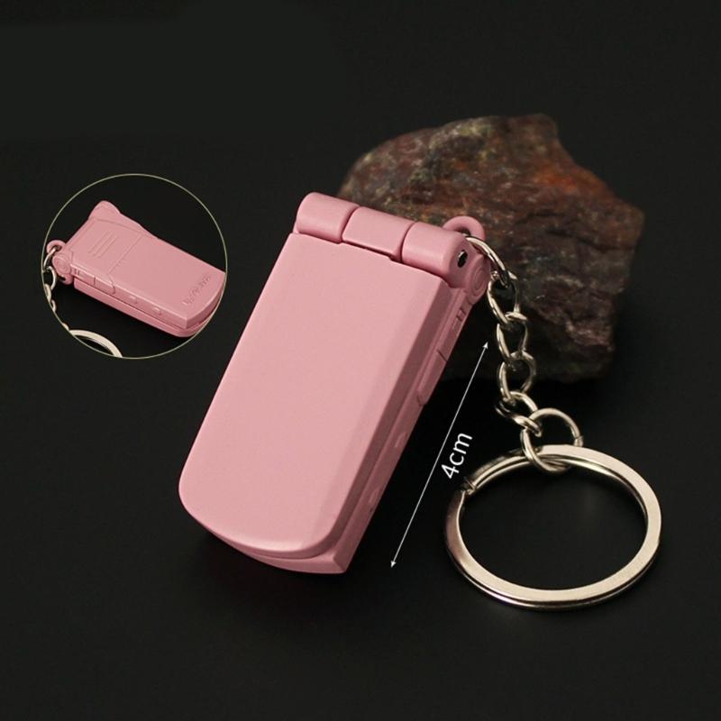 Portable Flip Rotating Small Phone Keychain Charm Pendant With Full Zinc Alloy Designs for Personalize Decoration