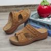South East Asia new slope heel open-toed fish mouth slippers women's retro hollow thick-bottomed beach sandals