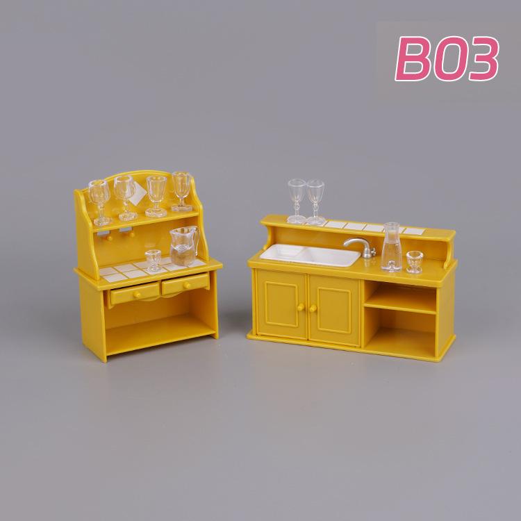Animal Family Mini Rabbit Doll House Children'S Play House Simulation Furniture Set Doll House Girl Toys