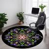 1pc Floral Mandala Chair Carpet for Office, Round Polyester Mat, Indoor Decor for Office, Easycare Fabric, Washable Non-slip Area Carpet