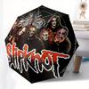 Slipknot, Heavy Metal Automatic Folding Umbrella  Simple Eight Rib Design, Bright Color Pattern, Durable Iron Frame, Ideal for Travel and Ou