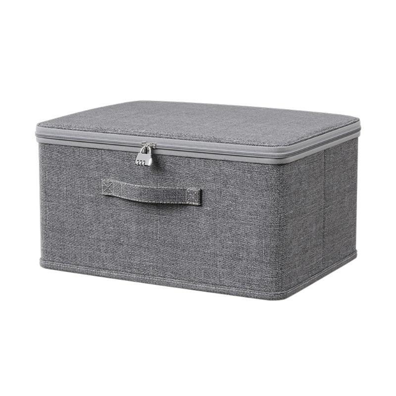 Modern Cloth Storage Container With Easy Access Lid Fabric Storage Bin For Seasonal Clothing And Household Items