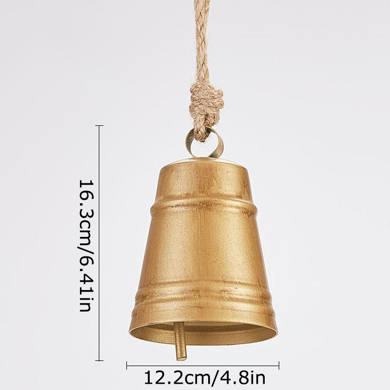 1PC Vintage Metal Jute Bell Decor Timeless Heirloom Rustic Christmas Cow Bells Weather-Resistant
