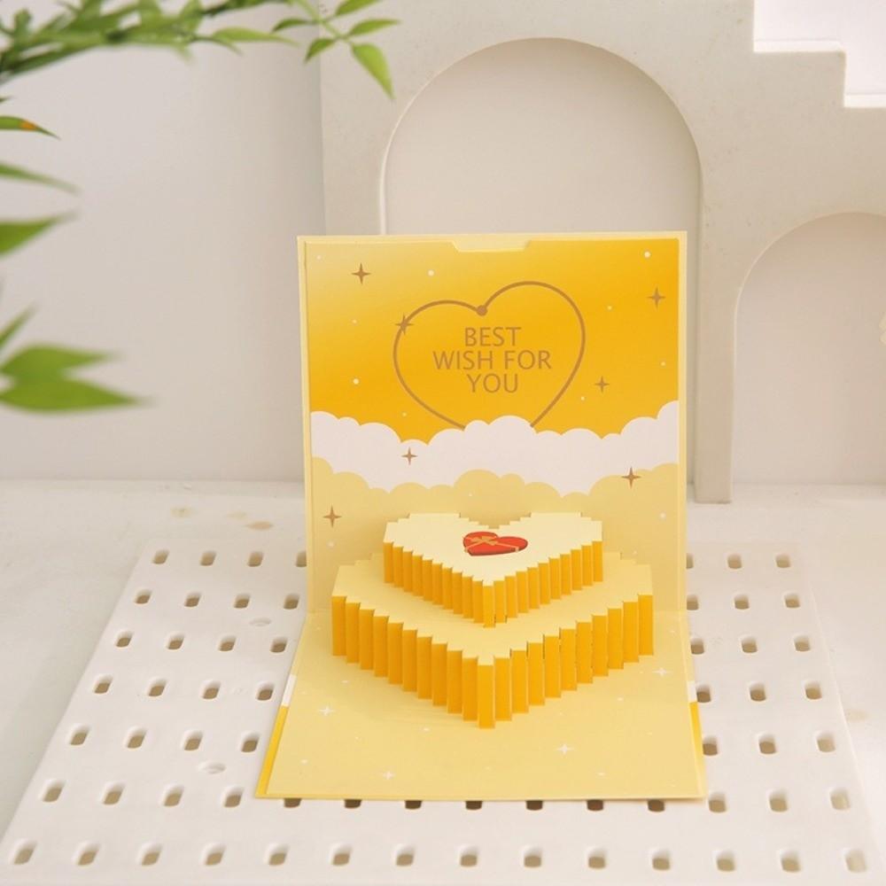 Happy Birthday 3D Light Music Card With Envelope Light Feature Pop Up Cake Card Musical Function Cake Blessing Card