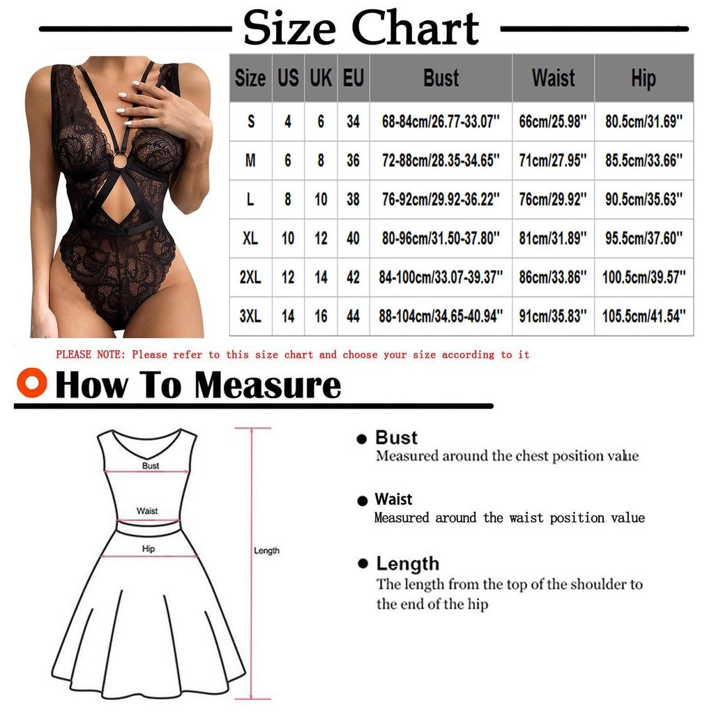Women's Sexy Deep V Cross Ring Strap Lace One-piece Sexy Lingerie