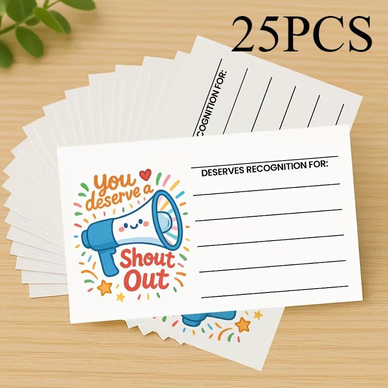 

25 Pack Positive Encouragement Cards, Motivational Thank You Recognition Cards for Teachers Students Staff