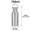 Stainless Steel Water Bottle 500-1000ml Big Mouth Single Wall Drinking Bottle Sports Bottle Flasks with All Steel Lid