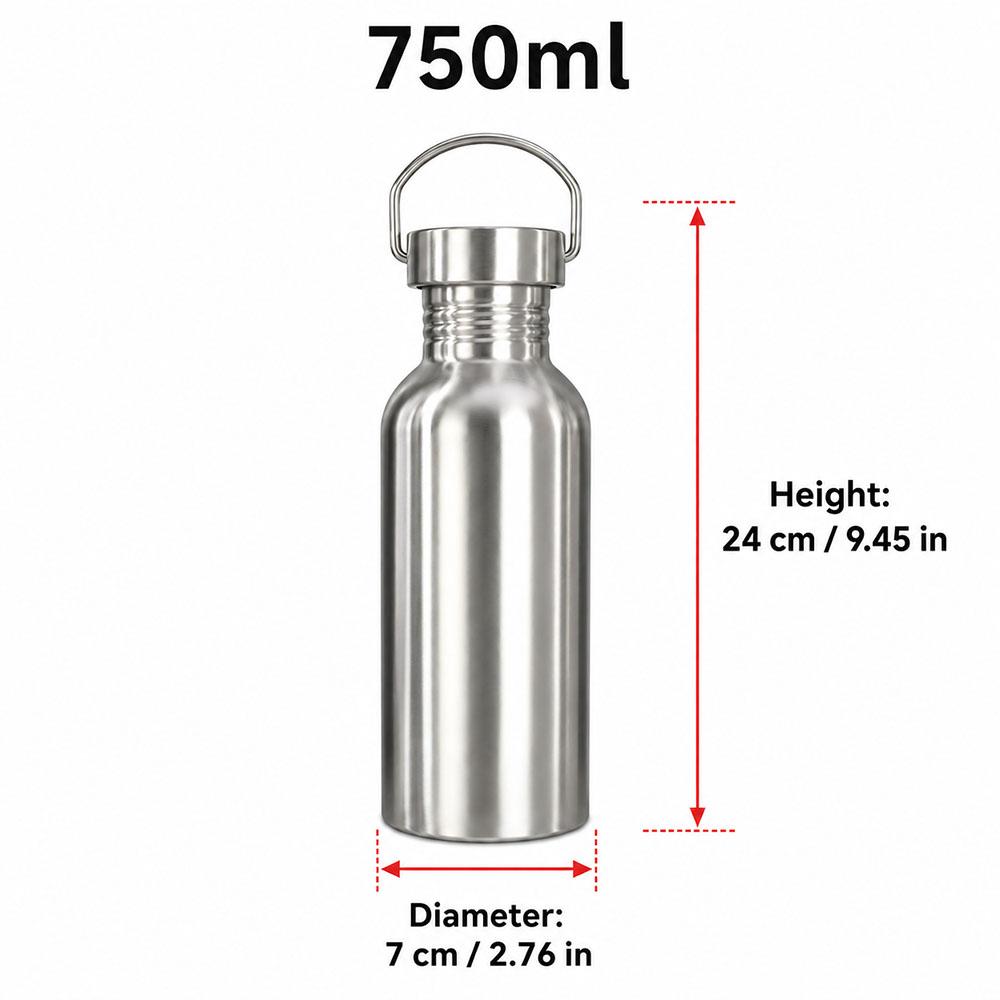 Stainless Steel Water Bottle 500-1000ml Big Mouth Single Wall Drinking Bottle Sports Bottle Flasks with All Steel Lid