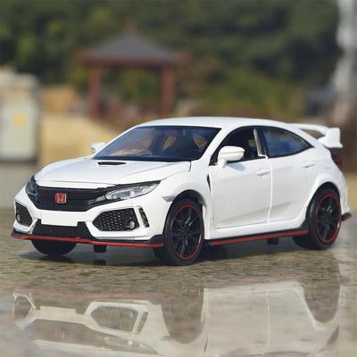 Honda Civic Type R JDM Simulation Diecast & Toy Vehicle Sounds & Light Pull Back 1:32 Alloy Car Model Gifts For Children