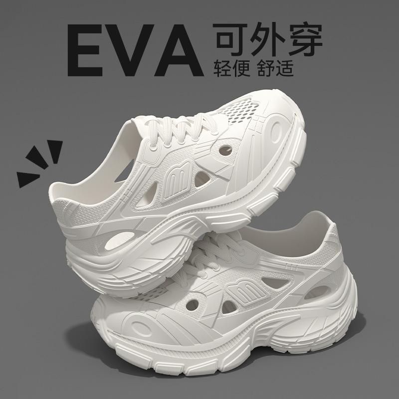 

Women s EVA Chunky Platform Clogs Breathable Hollow-Out Slip-On Shoes for Outdoor Wear 36 белый