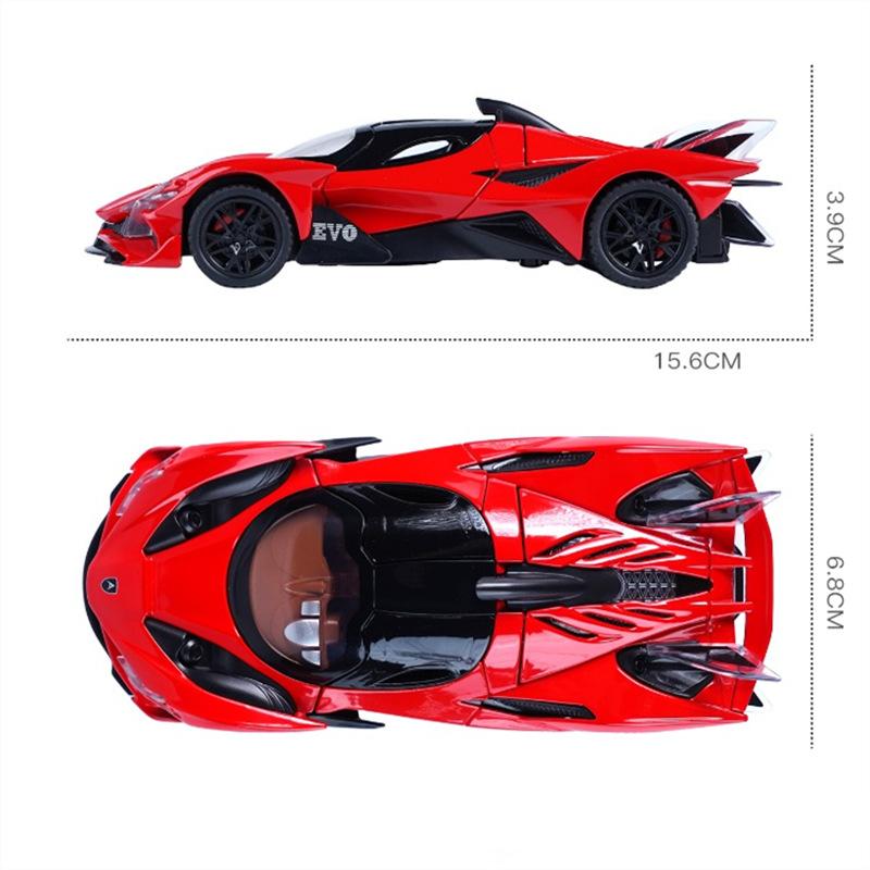 1/32 Apollo Project EVO Alloy Sports Car Model Diecast Metal Super Racing Car Vehicle Model Simulation Sound Light Kids Toy Gift