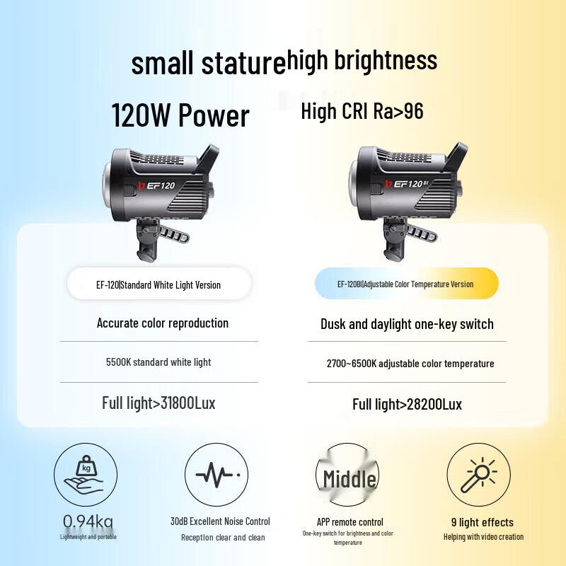 Jinbei EF-120BI Bi-Color LED Video Light Kit