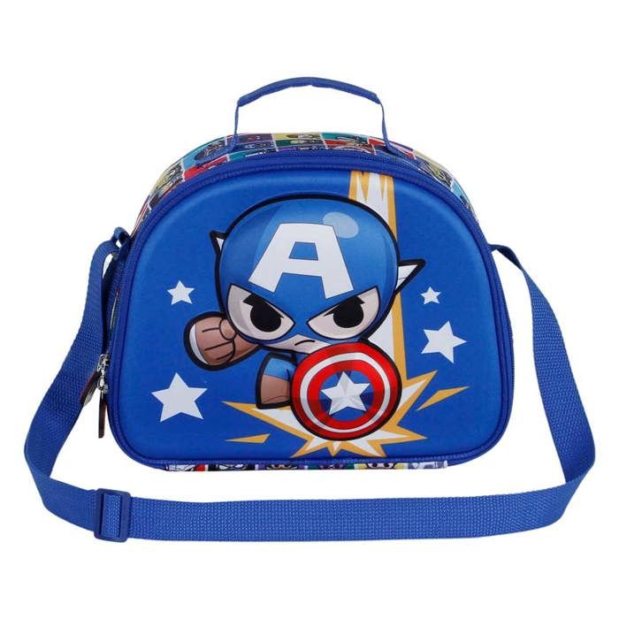 Sac Repas 3D - Captain America Punch - Bleu - Taille Unique