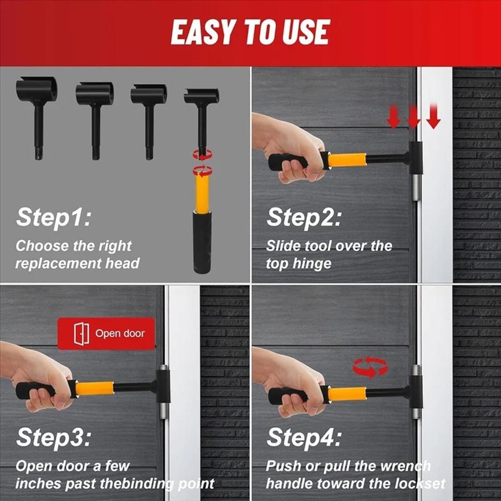A69efor Türscharnier-Einstellwerkzeug 4-in-1 Robuste Bauweise für den privaten und gewerblichen Gebrauch