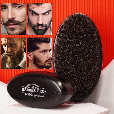 Cepillo de cerdas para Barba, peine de peluquería de nailon y madera de caucho negro