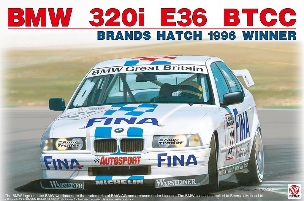 BMW 320i E36 1996 BTCC Browns Hatch vítěz plastový model BX24045 Platz/BEEMAX 1/24