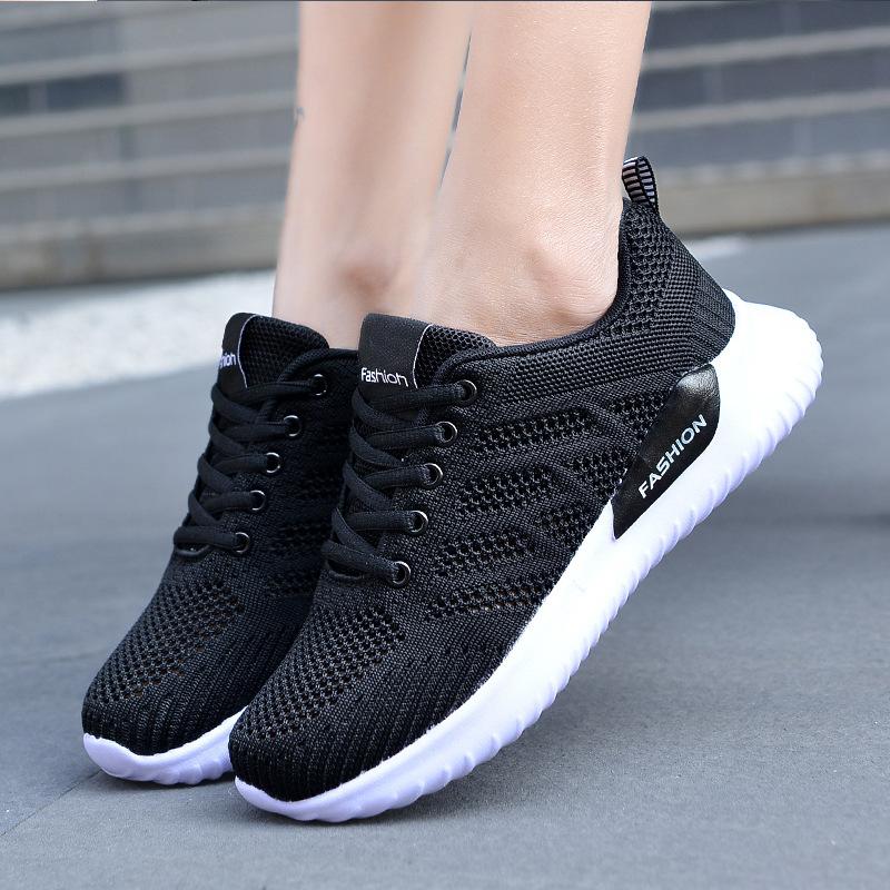 

Fashion casual mesh women s shoes breathable and wear-resistant summer new soft-soled running hollow running women s shoes 35 чёрный