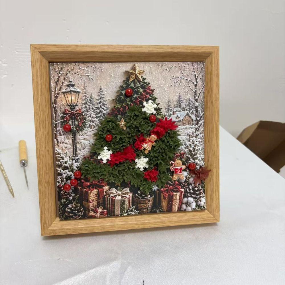 Fabric Based Christmas Fabric Poke Art Kit 3D Design Needle Punch Art Christmas Decorating