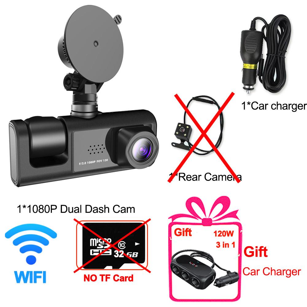 

Автомобильный видеорегистратор с 3 объективами, WIFI, видеорегистратор для автомобилей, 1080P, камера заднего вида для автомобиля, зарядное устройство для автомобиля 3 в 1, автомобильный аксессуар NONE