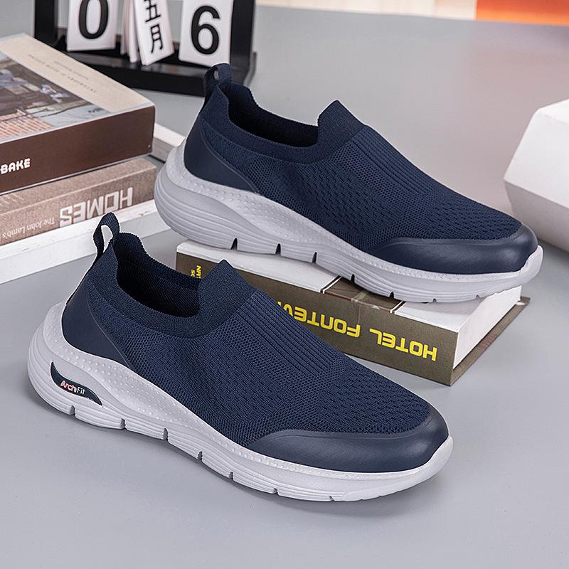 Large size elastic socks shoes low-top summer fly-woven mesh lazy shoes casual sports men's shoes