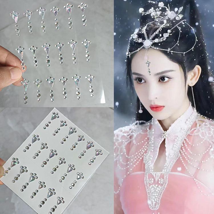 Diamond Crystal Tattoo Sticker Třpytivé oční linky na obočí Make up Face Eyes Diamond Tattoos Rock Drahokamy 3D samolepky na oči