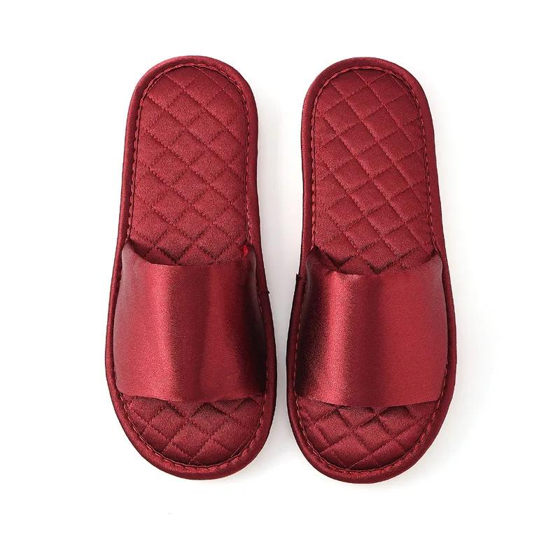 

2024 Осень Новые Французские Сатиновые Тапочки Женские Домашние Комнатные Нескользящие Женские Шлепанцы в Иностранном Стиле 44-45 слоновая кость