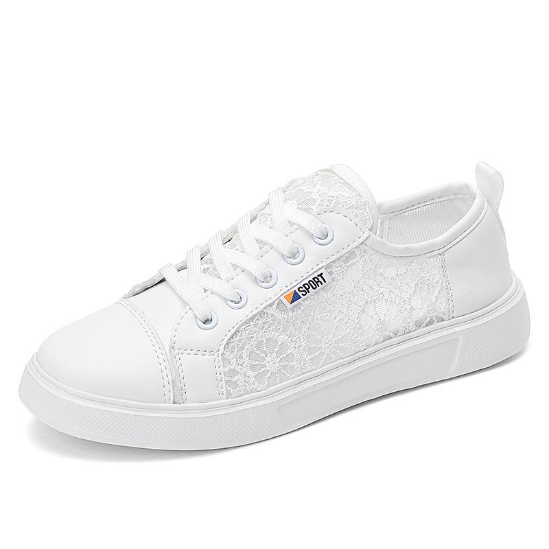 New little white shoes versatile breathable single shoes hollow mesh sports board shoes thin mesh shoes