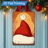 D FLAT Pc Metal Sign Vintage Santa Hat Metal Sign Christmas Wall Art Decor