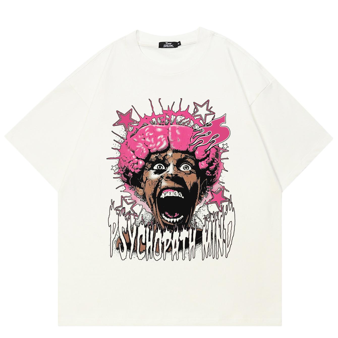 

Вуличний одяг Футболка зі смішним малюнком Бавовняна футболка Топи унісекс Футболки Літня футболка з короткими рукавами S білий