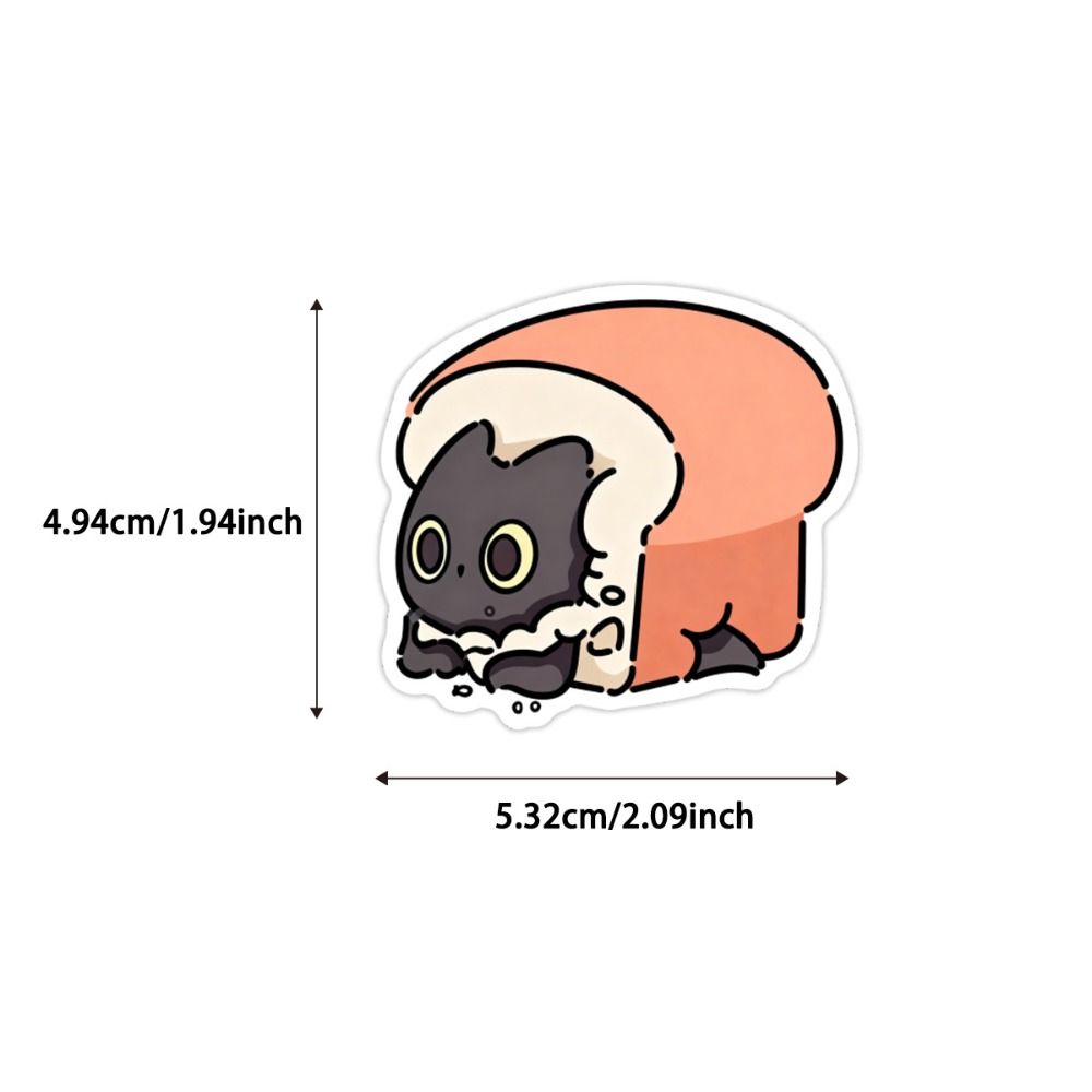 50Pcs Waterproof Kawaii Black Cat Sticker Cartoon Graffiti Decal Cute Kitten Sticker Skateboard
