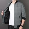 Spring and Autumn Jacket Men's Jacket Business Casual Young and Middle-aged Simple Fashion Baseball Collar Plaid Jacket Men's Clothing