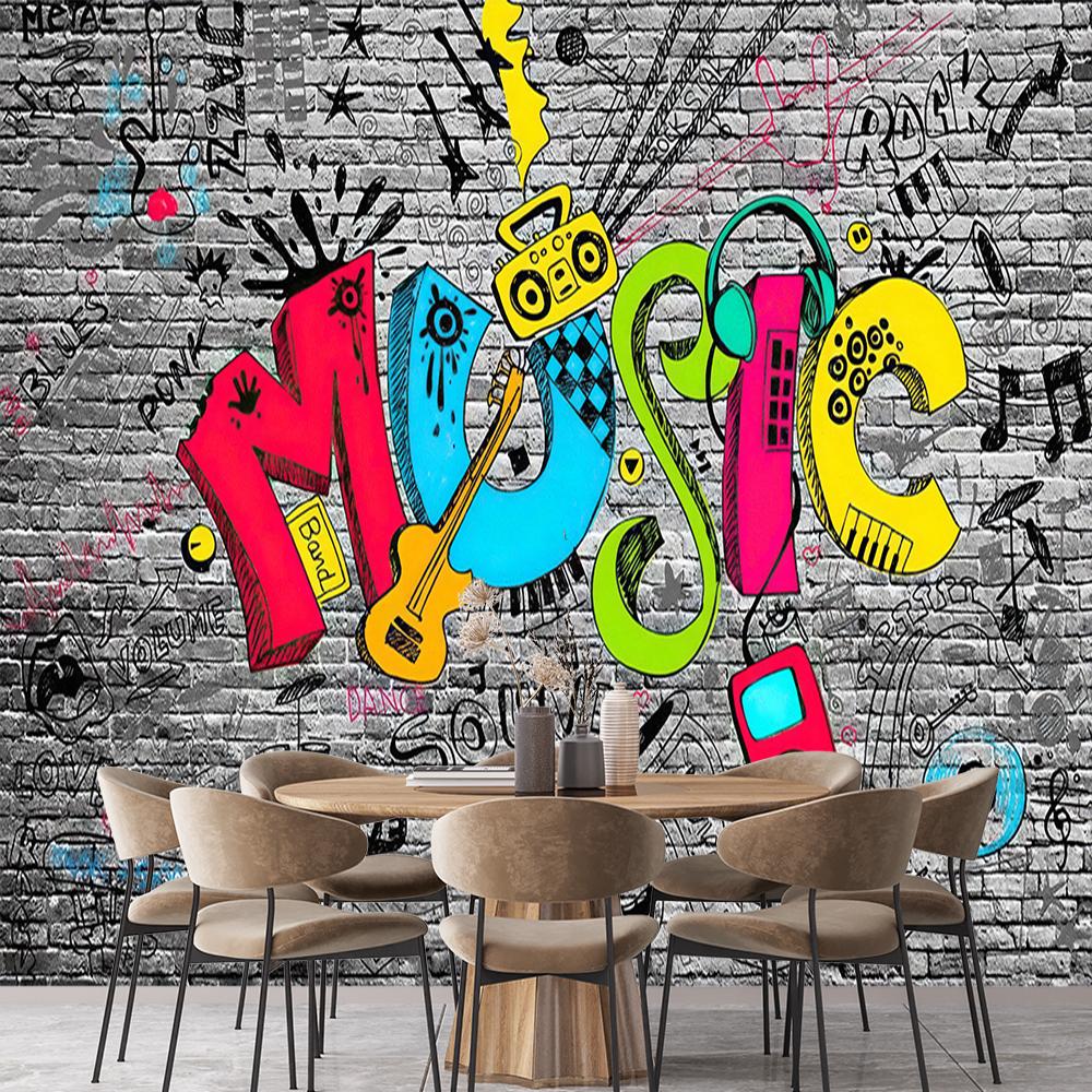 Graffiti Wallpaper Music Graffiti Photo Wall Mural Kids Bedroom Wall Mural Home Decor