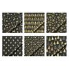 Christmas Reversible Wrapping Paper Roll Black Gold Foil Christmas Tree Snowflake