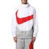 Nike Giacca a Vento Sportiva con Cappuccio Swoosh Tessuta Vestibilità Larga Antivento Unisex Bianca DD5968-100