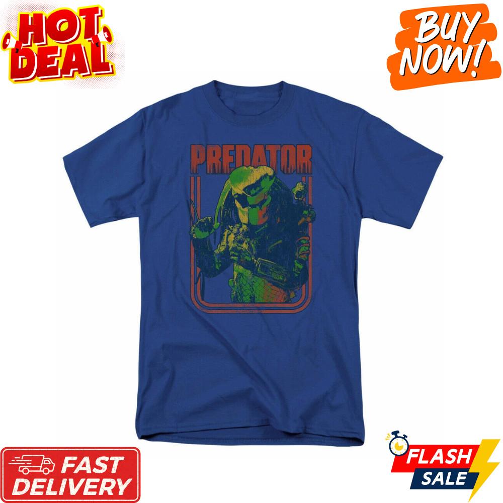 

Predator Inspired Retro Sci-Fi Alien Movie Graphic Tee Royal Blue Shirt S-5XL Unisex T-Shirt M