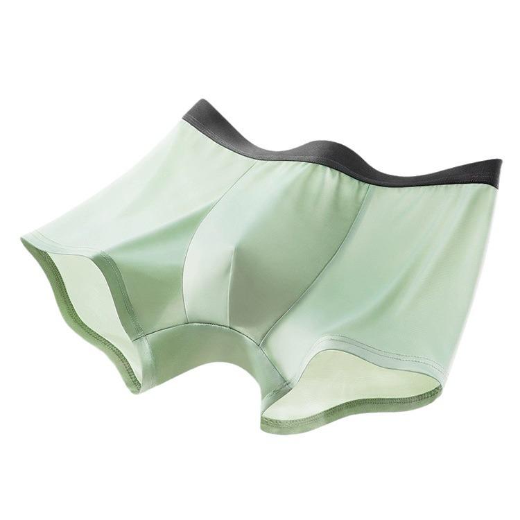 Men's Ice Silk Boxer Briefs: Plus Size, Breathable, Pure Cotton Crotch, Four-Corner Design