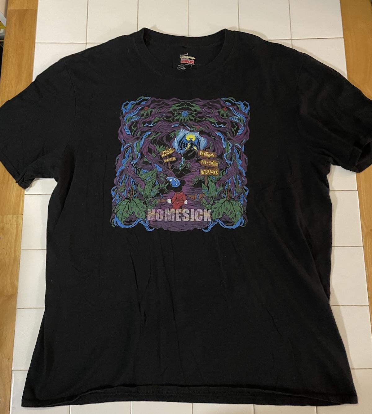 Disney Homesick Black Large Short Sleeve T- Sorcerers Apprentice Unisex T-Shirt XXXXL