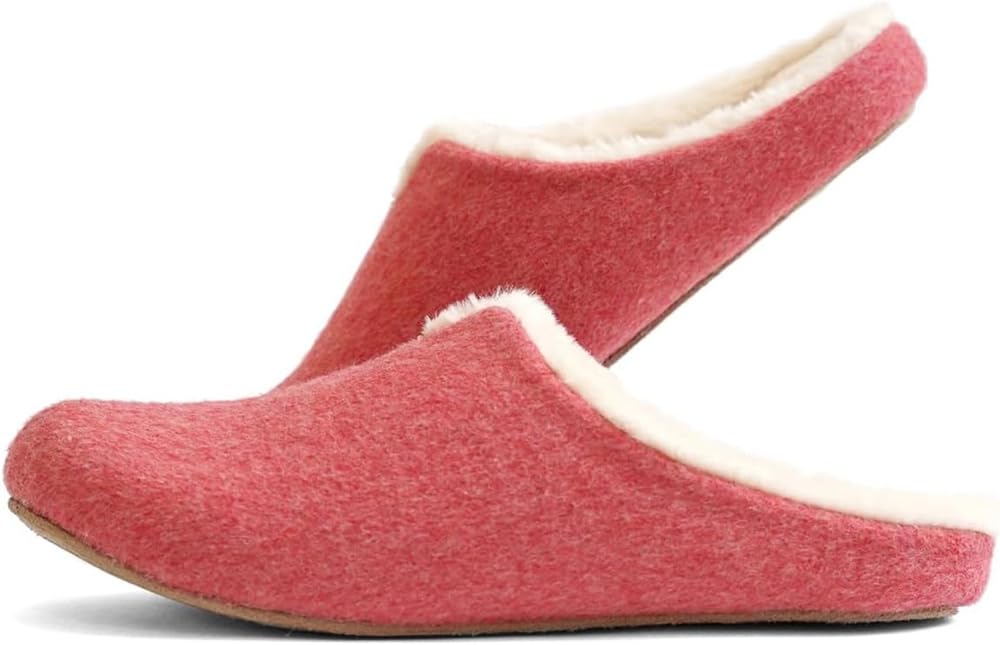 Frontier Sheep Room Size Warm Winter Boa Indoor Slippers for Men and Perfect for FR0033 room's Shoes, Red, M, Fabric, Women, Guests,