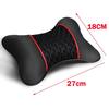 2Pcs Car Seat Neck Pillow Headrest Rest Cushion Support PU Leather Knitted Seat  Auto Black Safety Pillow Car Accessories