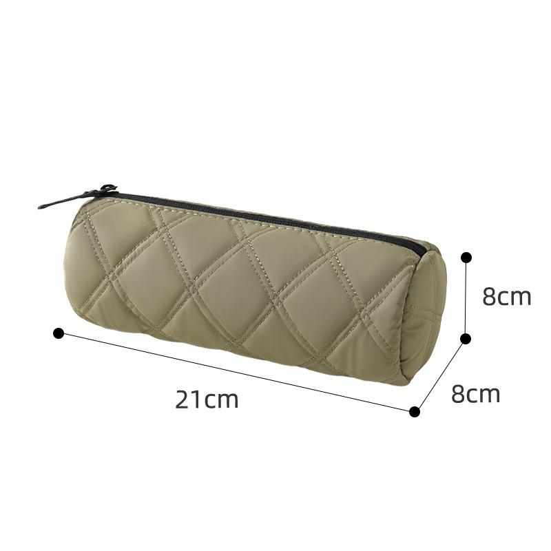 Quilted Pencil Case With Multiple Trendy Colors And Durable Smooth Zipper Perfect For Students School Study Office Daily Use