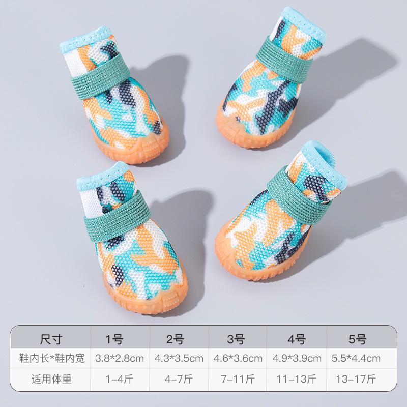 Dog Shoes for Small Dogs Summer Pet Teddy Bichon Pomeranian Breathable Shoe Covers Anti-Dirt Non-Slip Outdoor No Slip Off