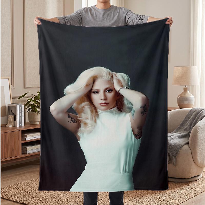 Lady Gaga (1) Soft Warm Flannel Blankets Comfortable Blanket for Home Decoration Gifting
