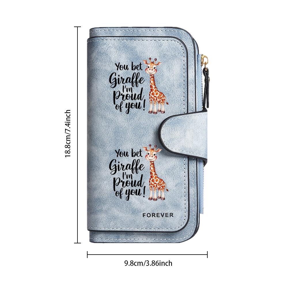 Cute Giraffe Print Long Wallet Fashion Soft Purse for Daily Use