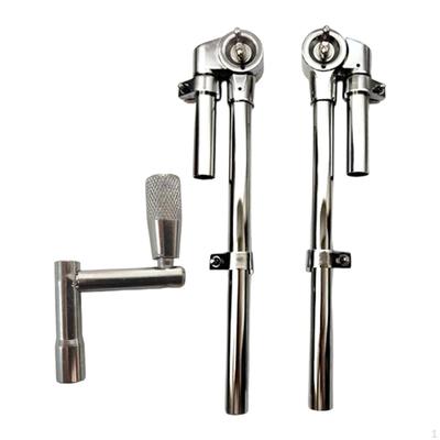 2x Tom Drum Mount Brackets Stand Holders Display with Key Wrench,Percussion Set Hardware for