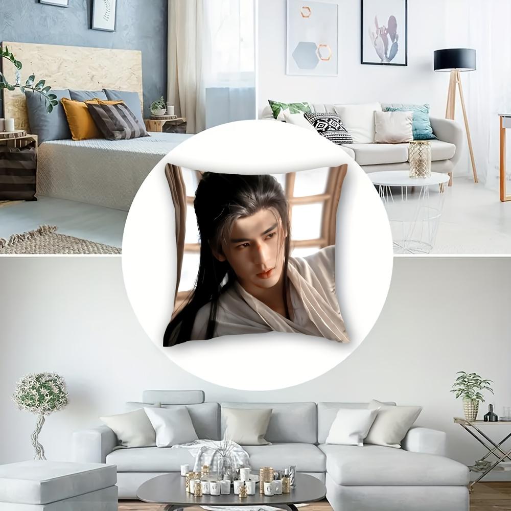 1Pc Zhang Linghe As Xie Zheng Printed Pillowcase, Zippered Polyester Cushion Cover (No Filler), Machine Washable, Ideal For Livi